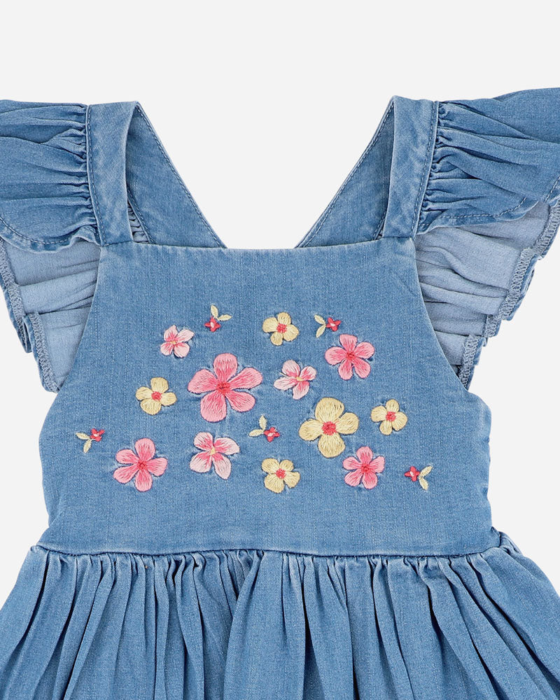 Grow Wild Embroidered Indigo Dress