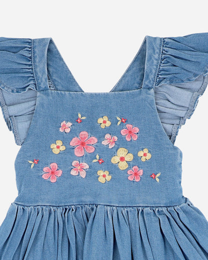 Grow Wild Embroidered Indigo Dress