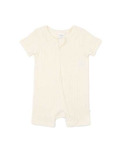 Milk Organic Pointelle SS Zipsuit