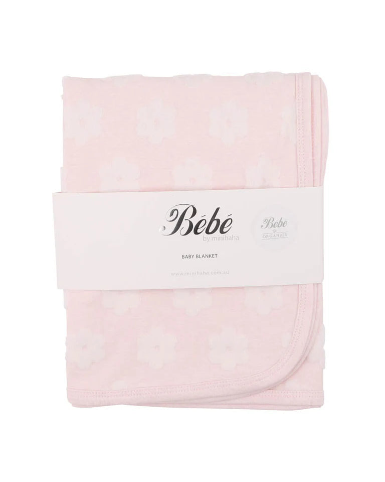 Pink Flower Organic Jacquard Bunny Rug