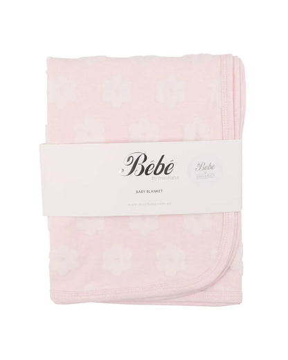 Pink Flower Organic Jacquard Bunny Rug