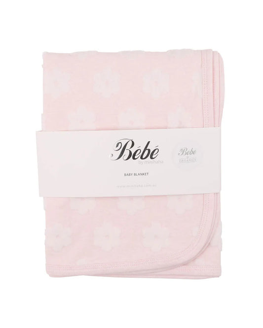 Pink Flower Organic Jacquard Bunny Rug