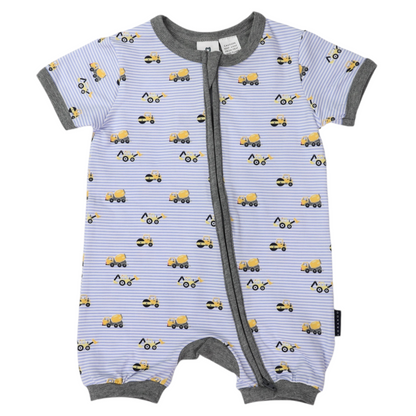 Trucks & Diggers Zip Romper