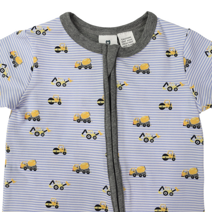 Trucks & Diggers Zip Romper