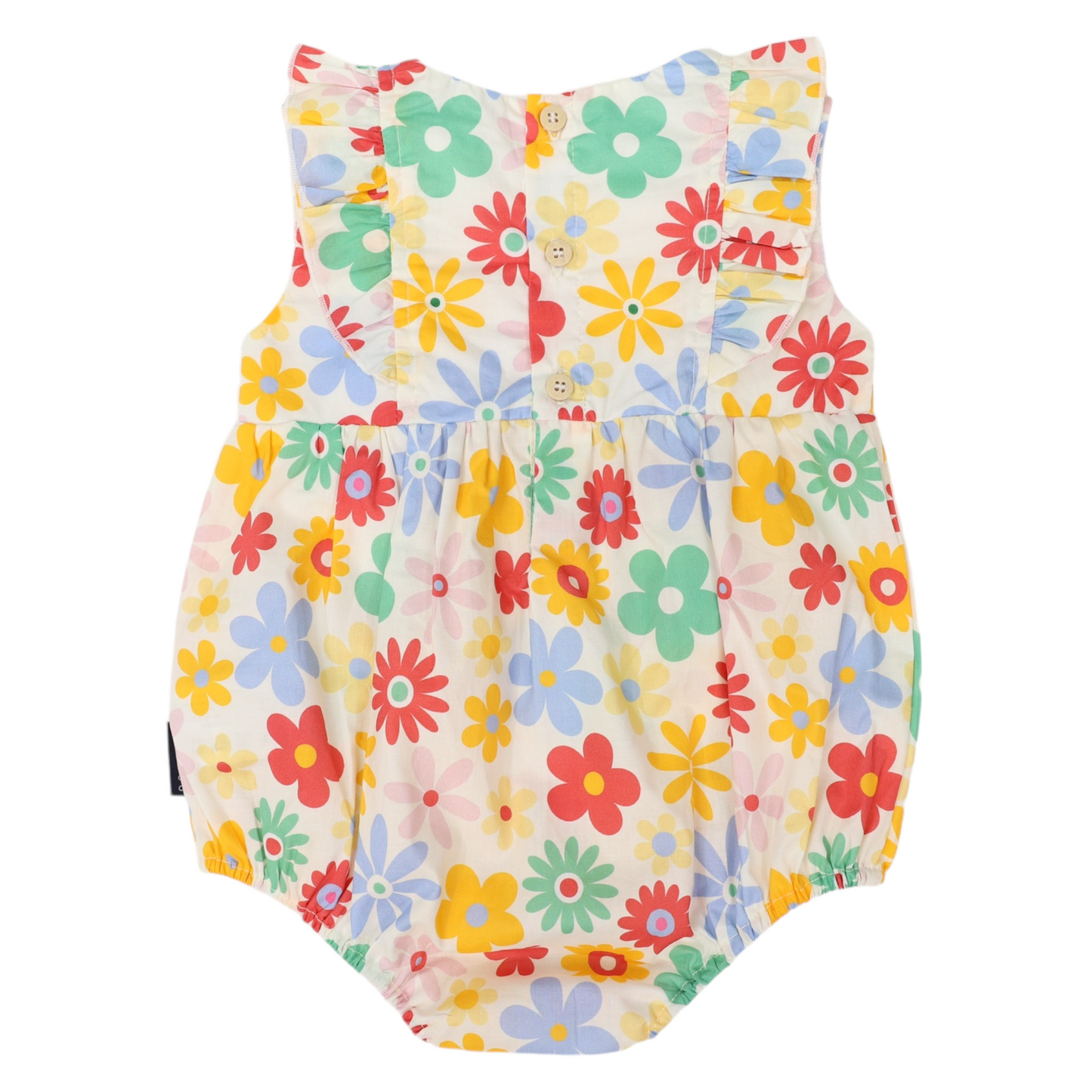 Flower Print Woven Frill Sunsuit Cloud