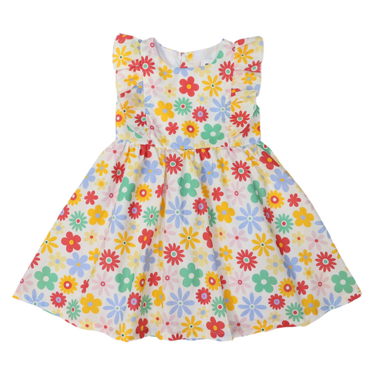 Flower Print Woven Frill Dress