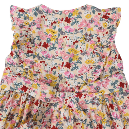 Hand Smocked Floral Dress - Pink