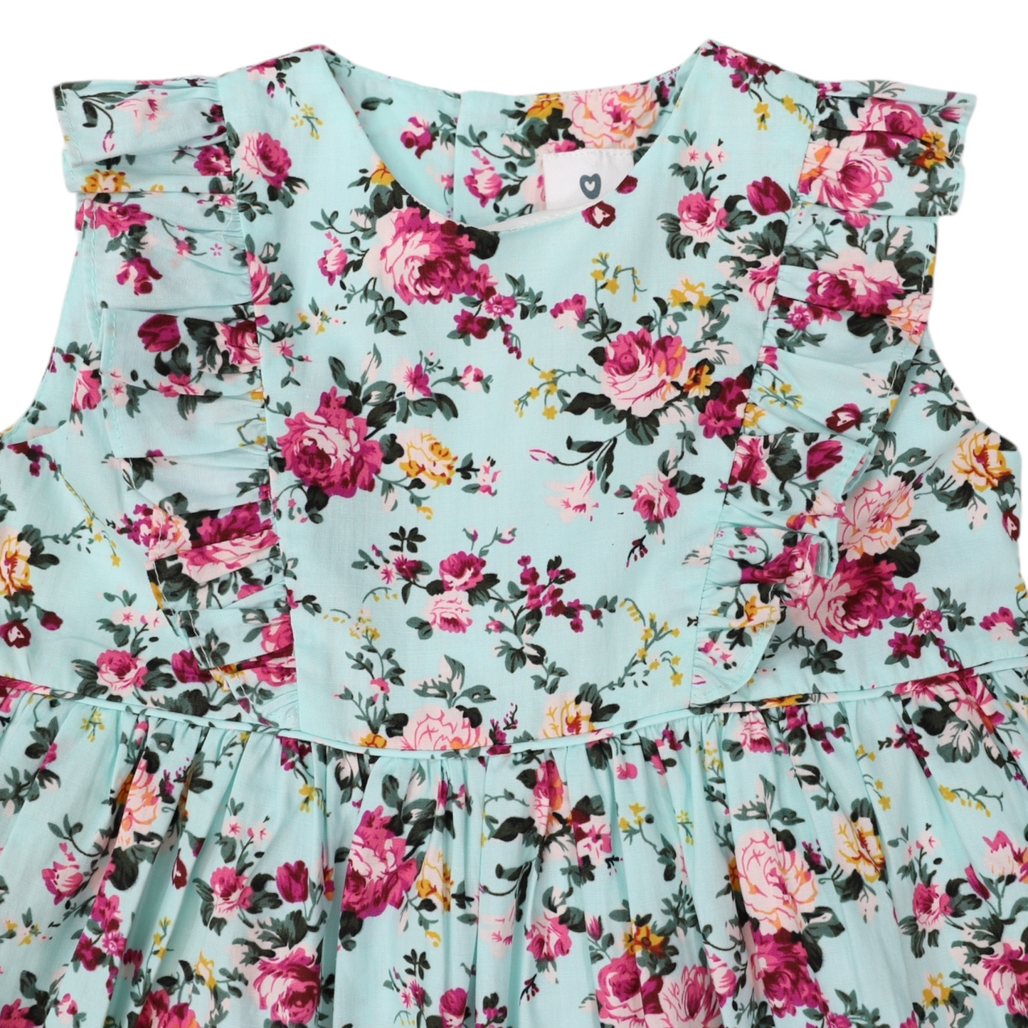 Floral Dress With Aqua