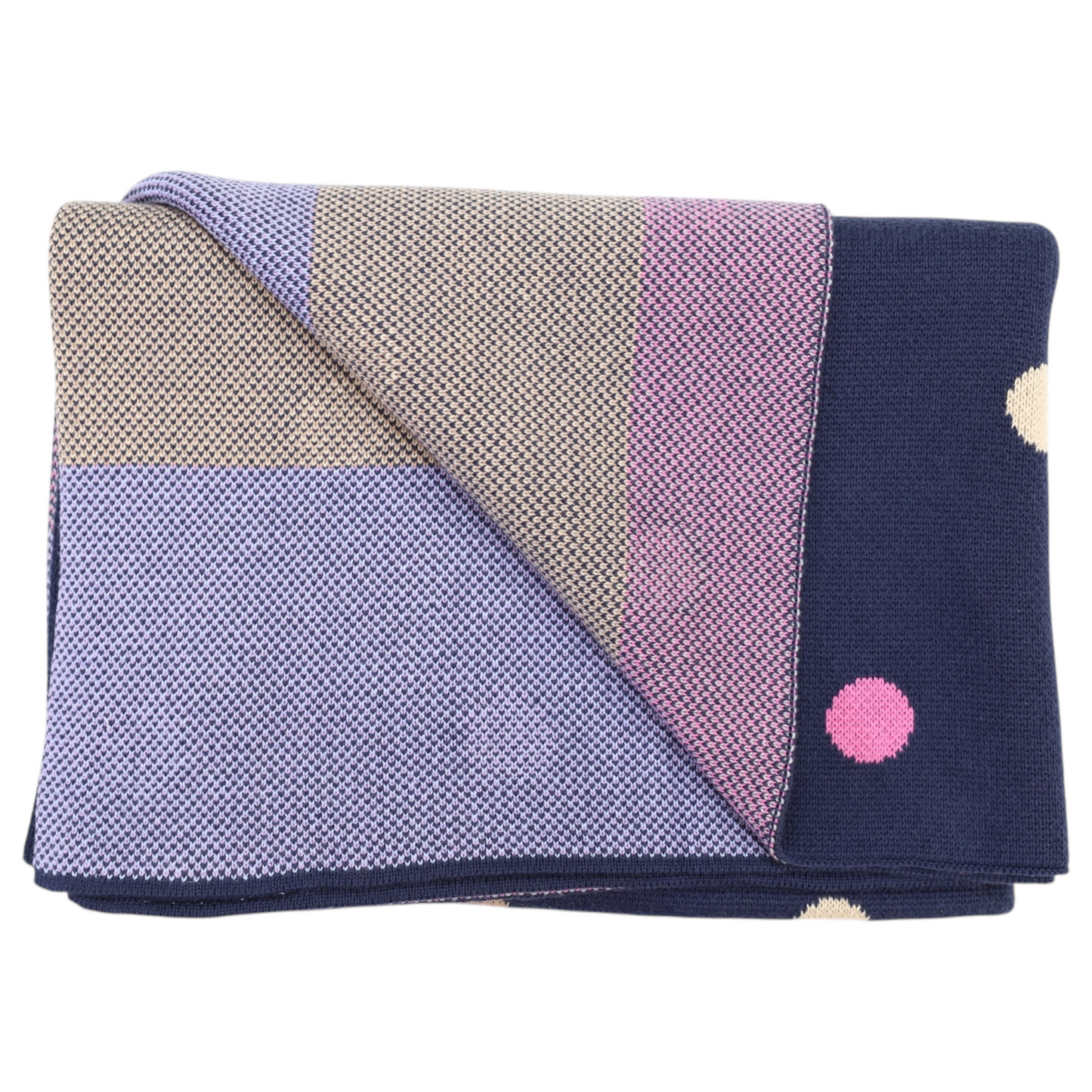 Polkadot Knit Blanket - Navy
