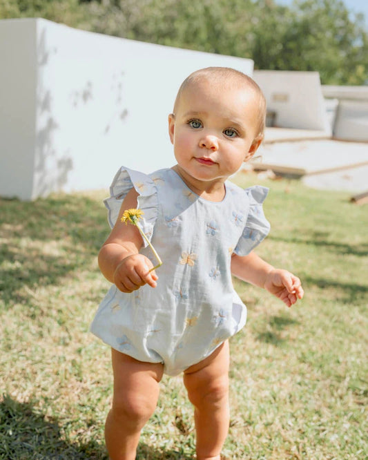 Libby Embroidered Butterfly Romper