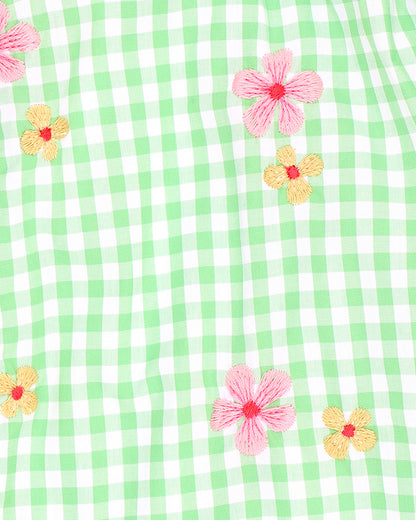 Grow Wild Embroidered Check Dress