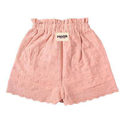 Broderie Shorts - Baby Pink