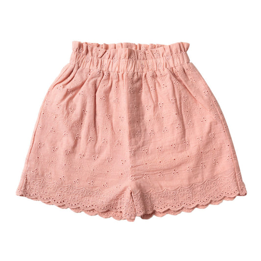 Broderie Shorts - Baby Pink