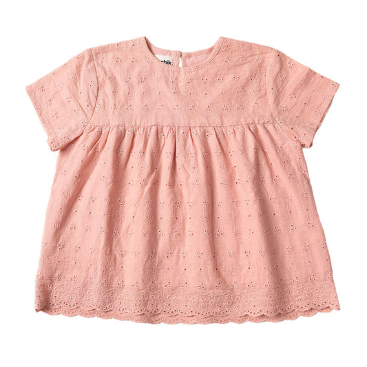 Broderie Top - Baby Pink