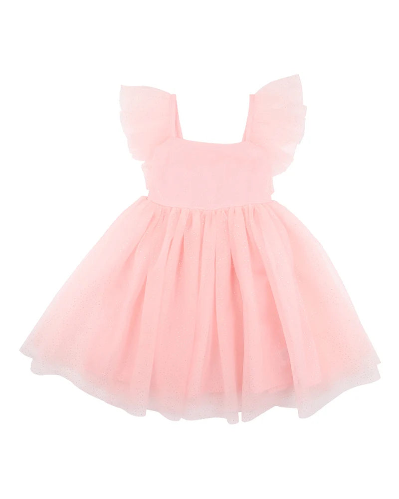 Festive Pink Glitter Tulle Dress (1-7y)
