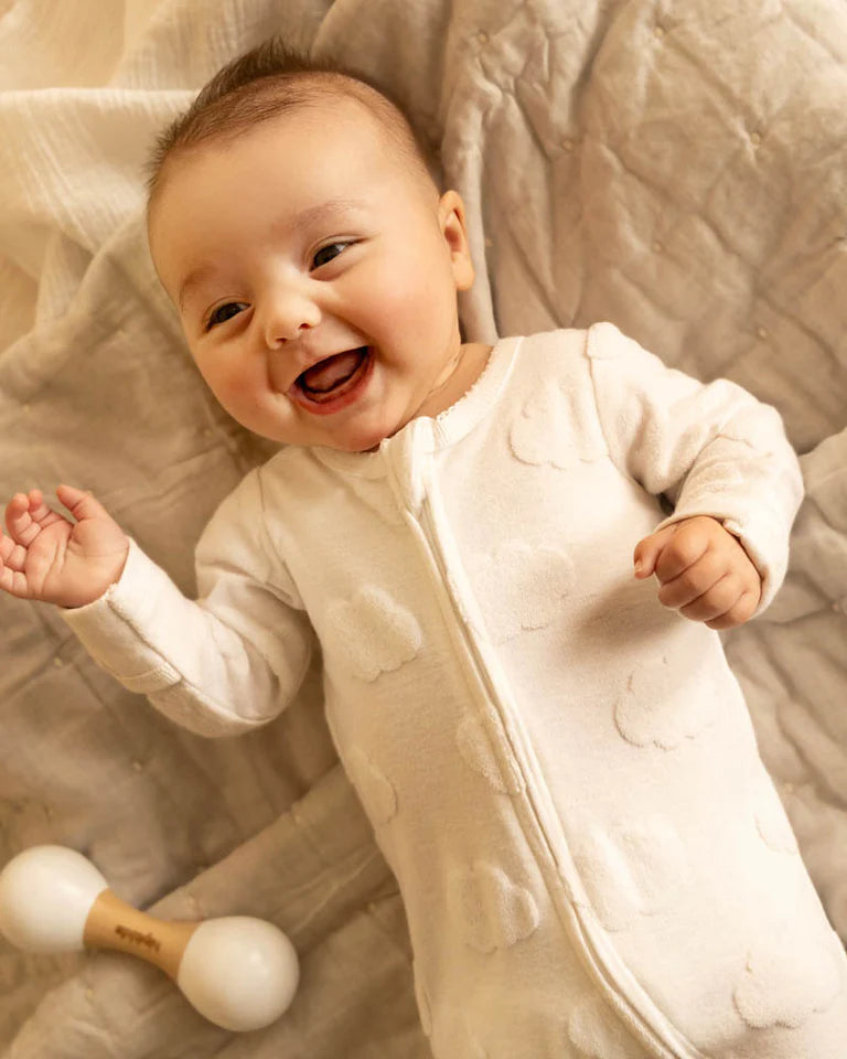 Cloud Organic Jacquard Onesie - Cloud