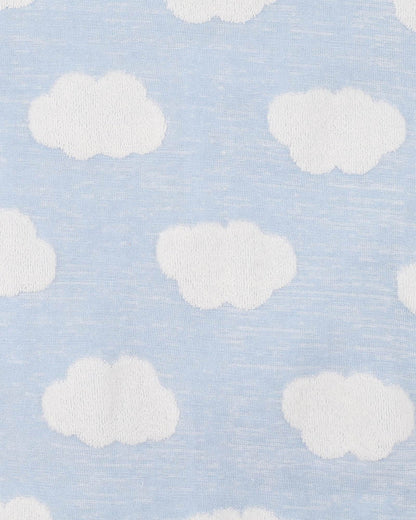 Blue Cloud Organic Jacquard Onesie - Pale Blue