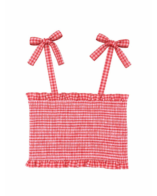 Sundae Gingham Shired Top