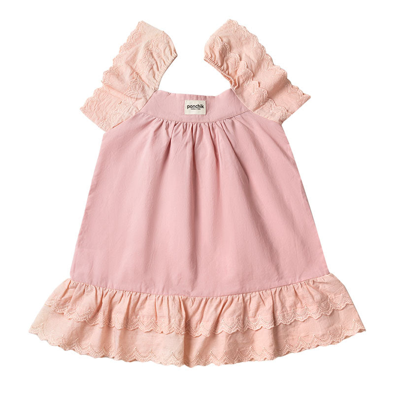 Frill Sleeve Dress - Dusty Pink