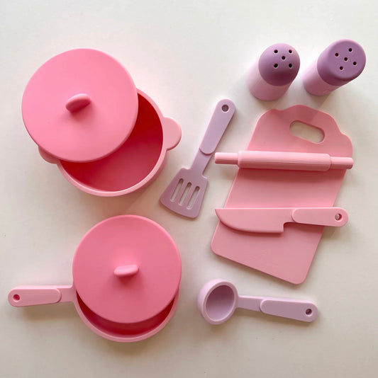 Silicone Kitchen Toy Set - Pink