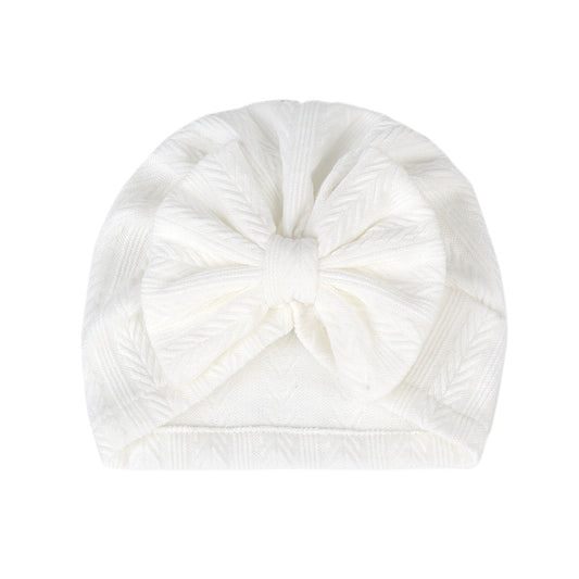 Luxe Bow Bonnet - White