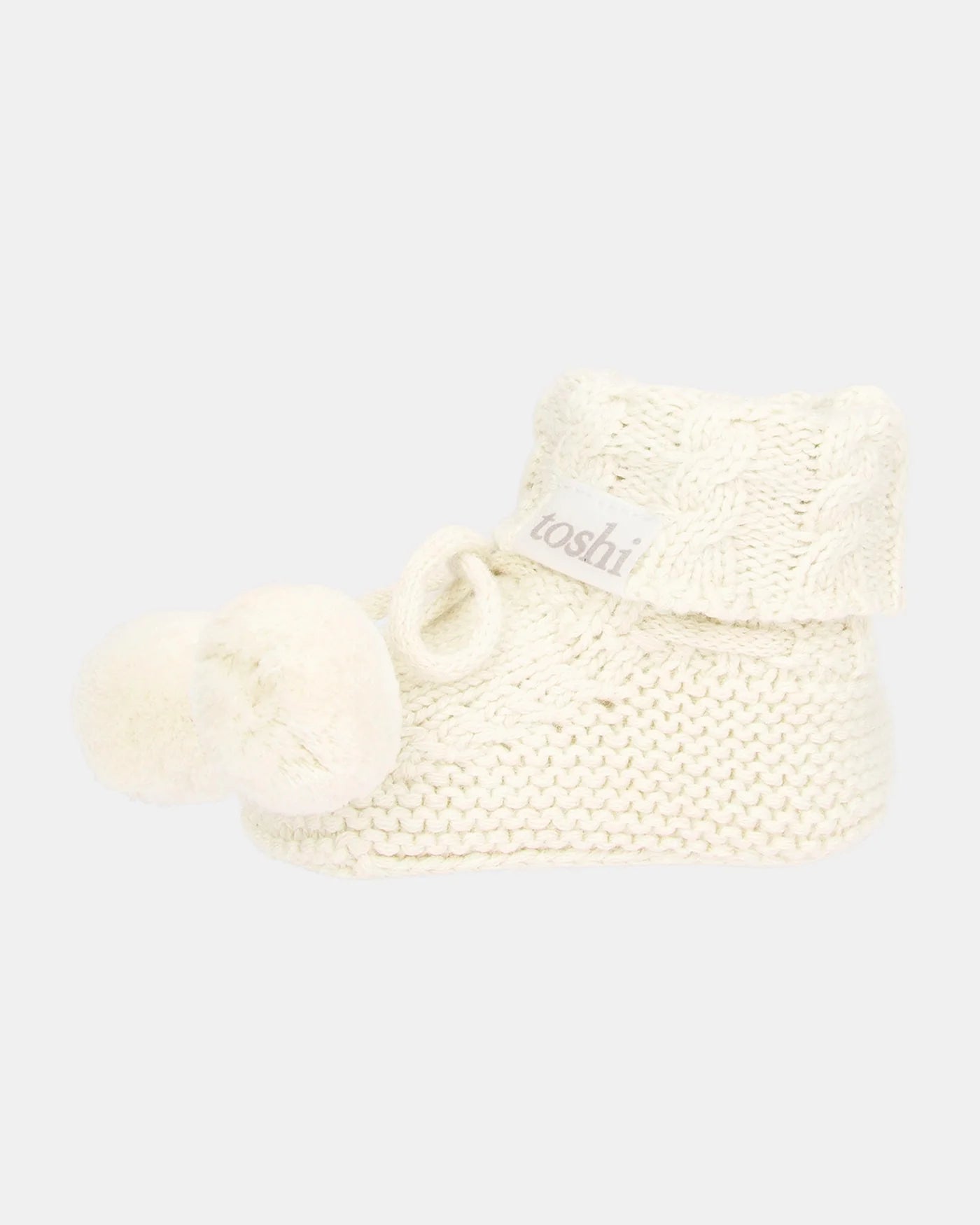 Organic Baby Booties - Cream