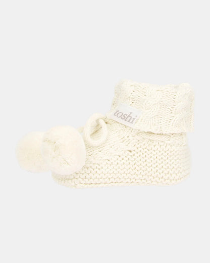 Organic Baby Booties - Cream