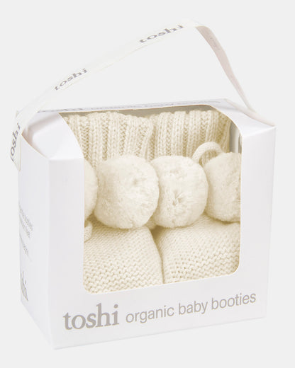 Organic Baby Booties - Cream