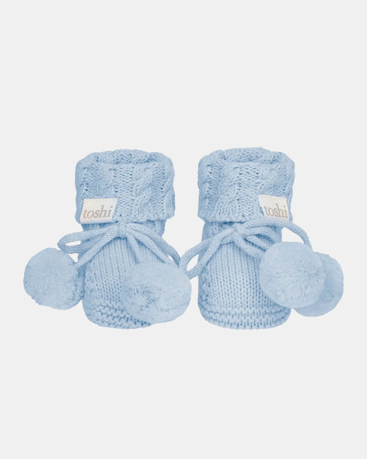 Organic Baby Booties - Bluebell