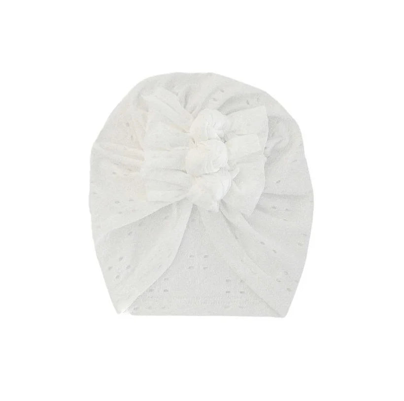 Baby Knotted Turban - Broderie Lace