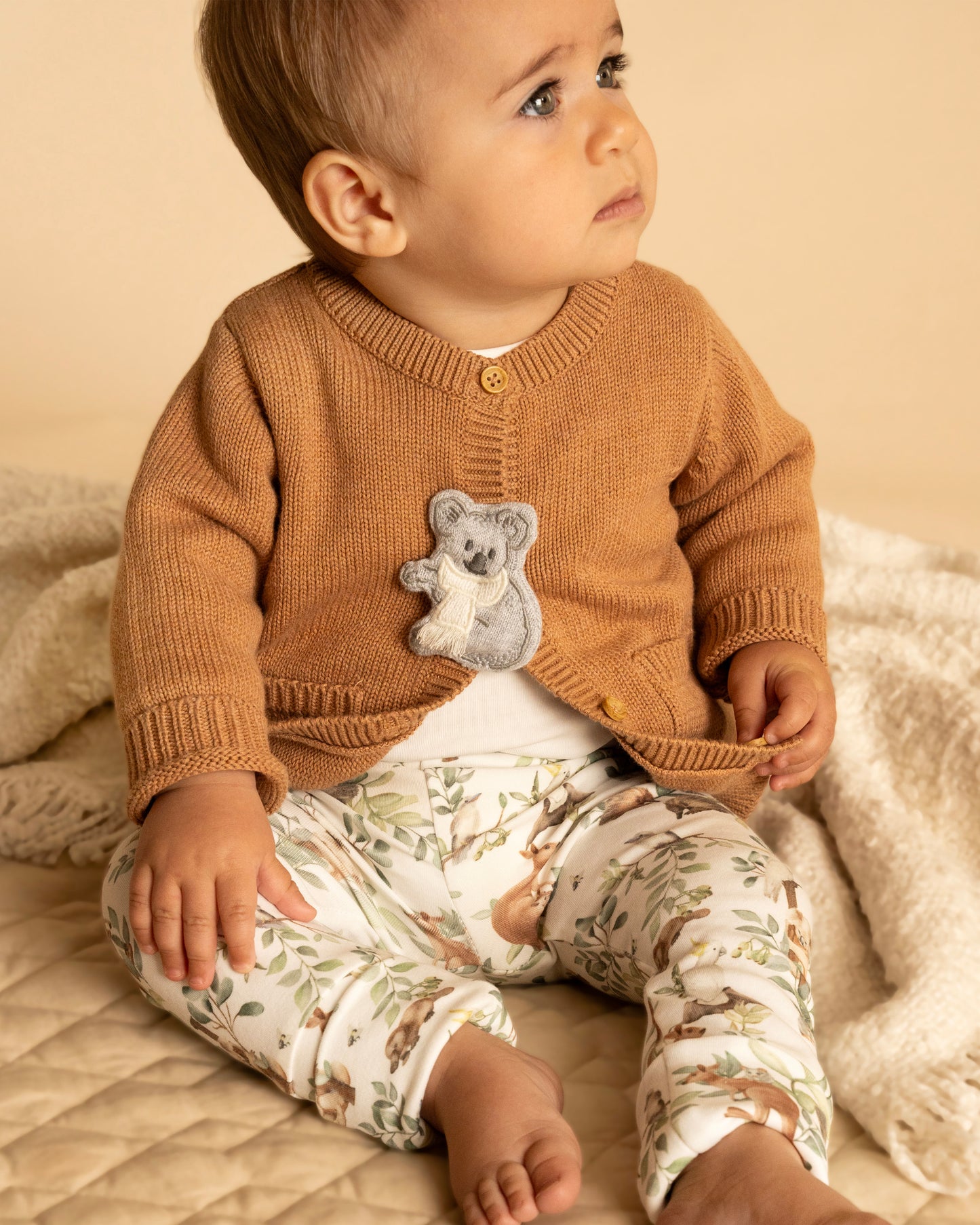 Charlie Koala Organic Knit Cardigan