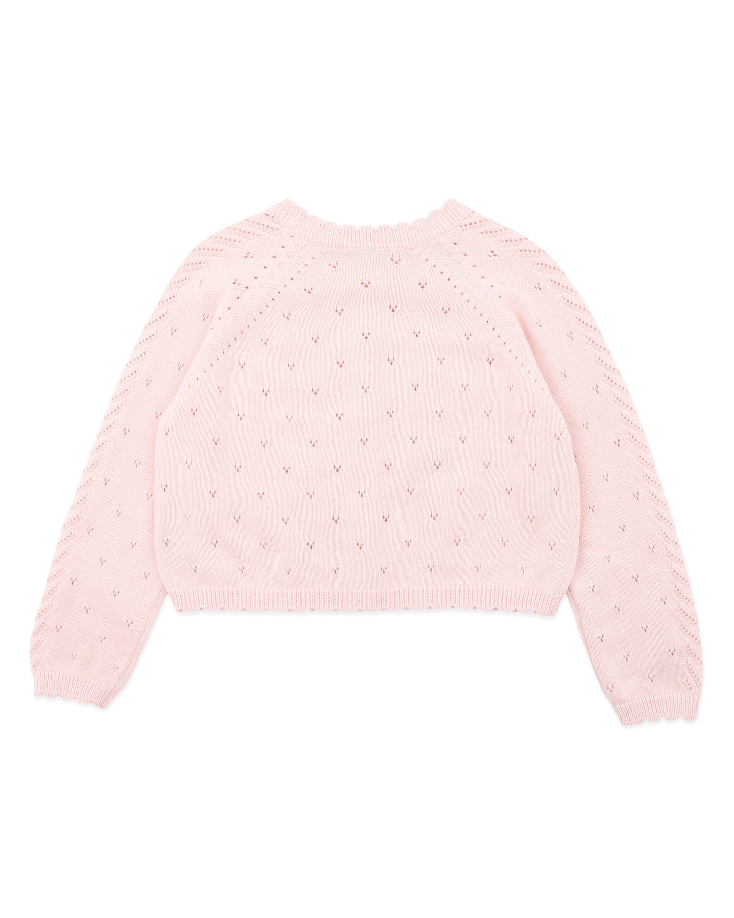 Organic Pointelle Cardi PALE PINK (0000 - 5y)