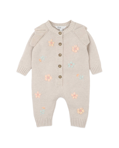 Fern Hand Emb. Knitted Romper