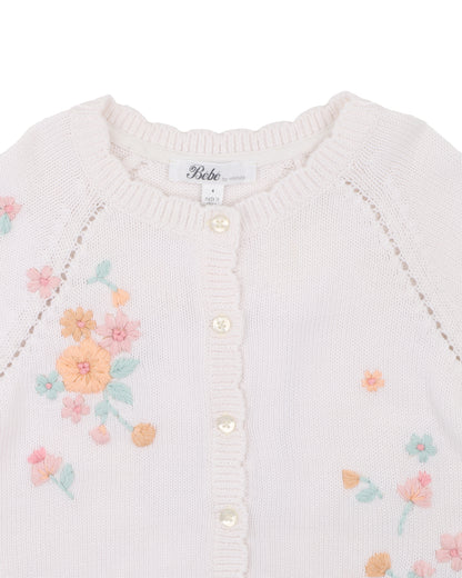 Fern Hand Emb. Organic Cardigan