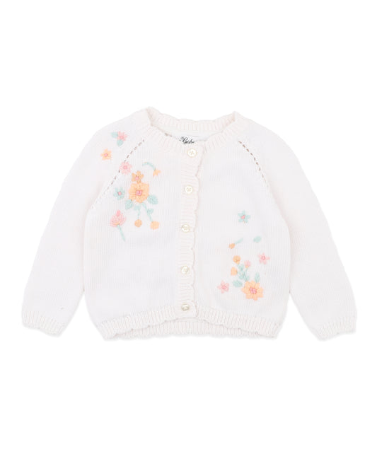 Fern Hand Emb. Organic Cardigan