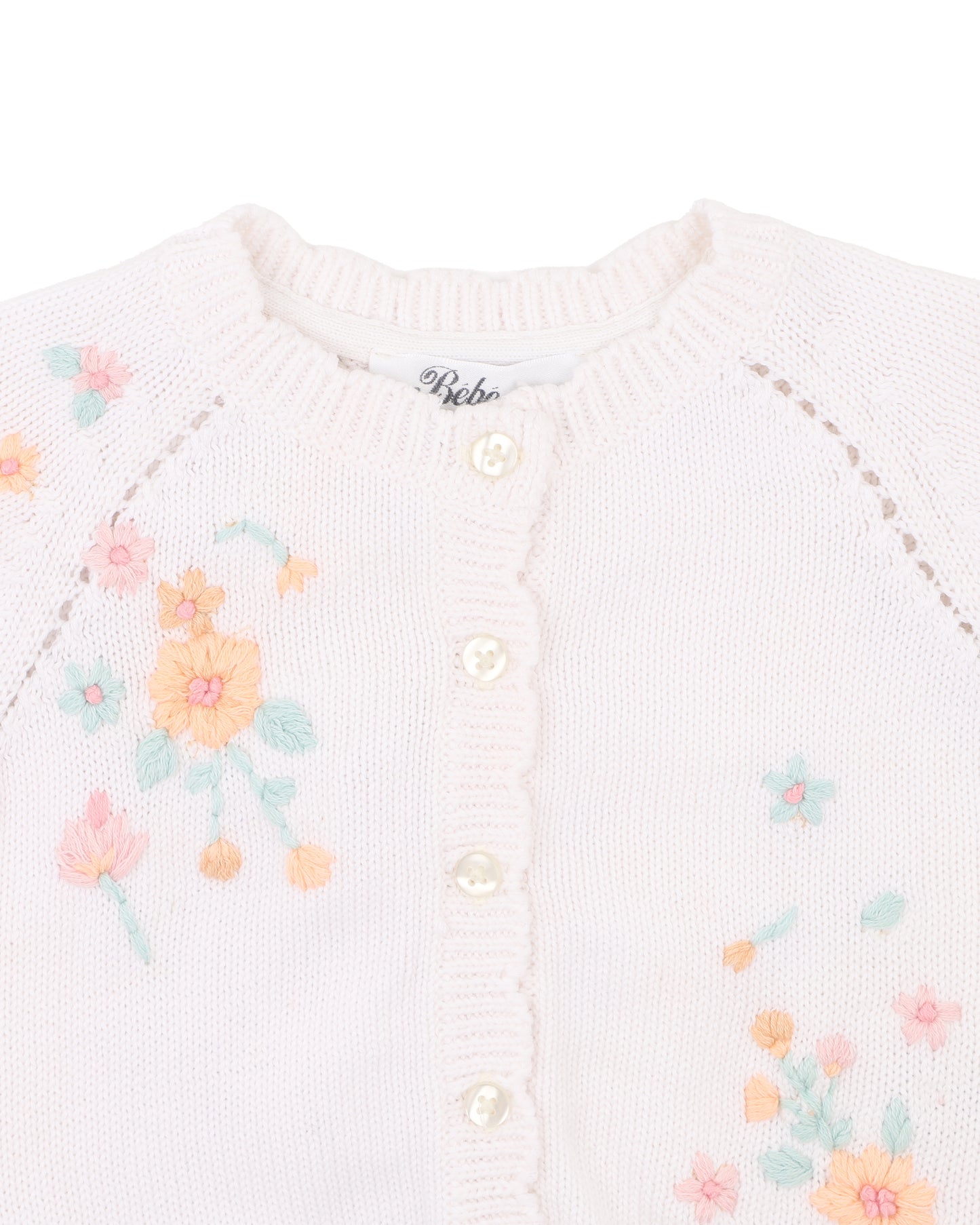 Fern Hand Emb. Organic Cardigan