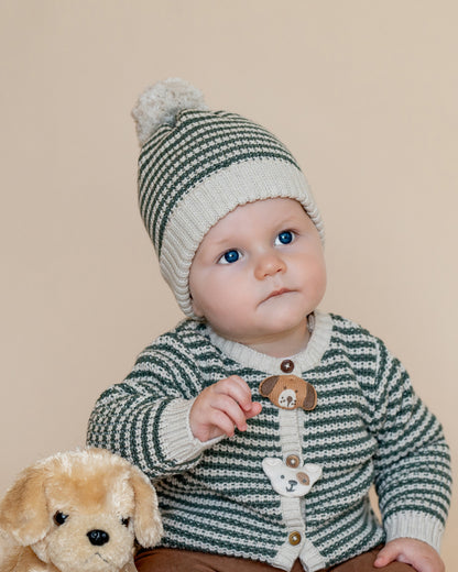 Otto Stripe Organic Knitted Cardigan