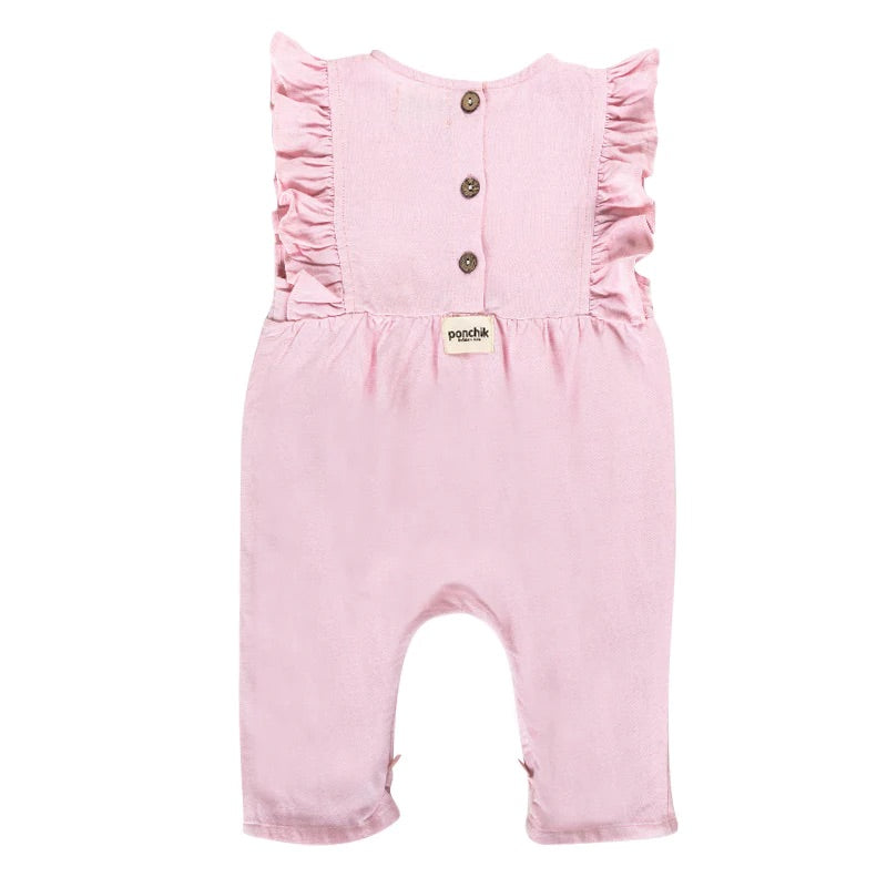 Ruffle Overall - Pink