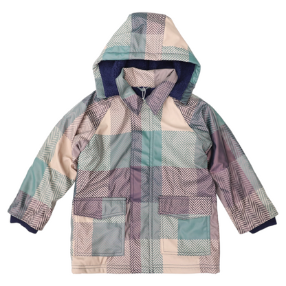 Sherpa Lined Check Raincoat - Green