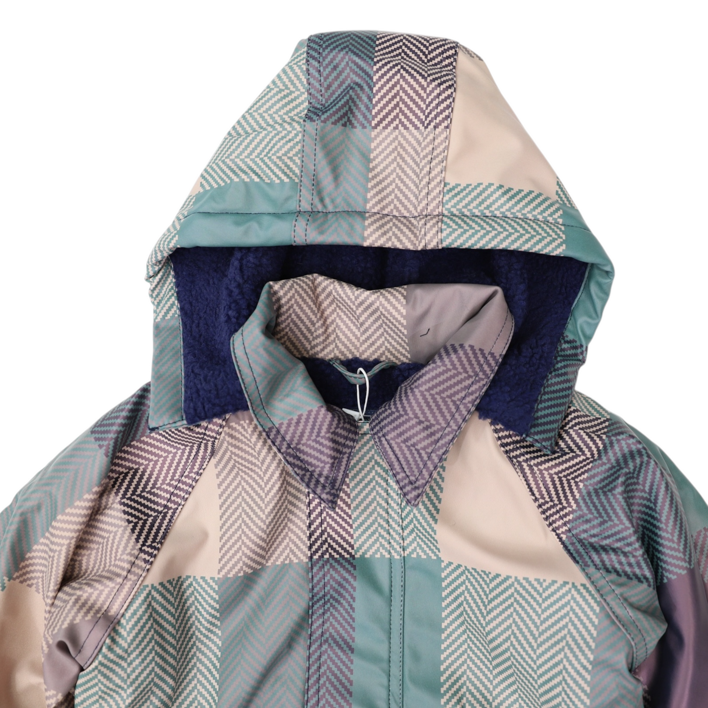 Sherpa Lined Check Raincoat - Green