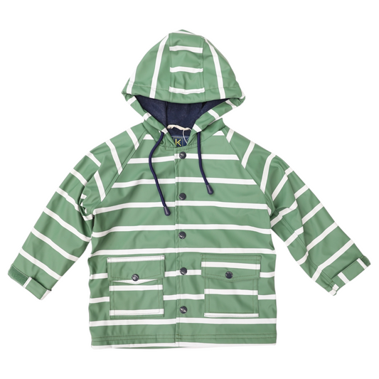 Colour Change Stripe Raincoat - Green