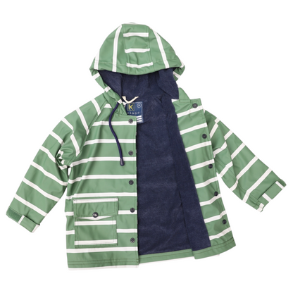 Colour Change Stripe Raincoat - Green