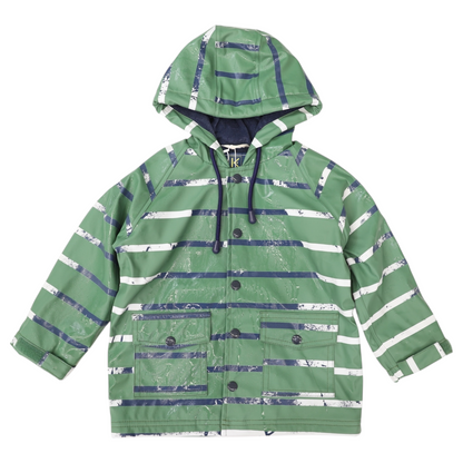 Colour Change Stripe Raincoat - Green