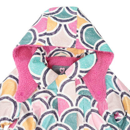 Sherpa Lined Arch-print  Raincoat - Pink