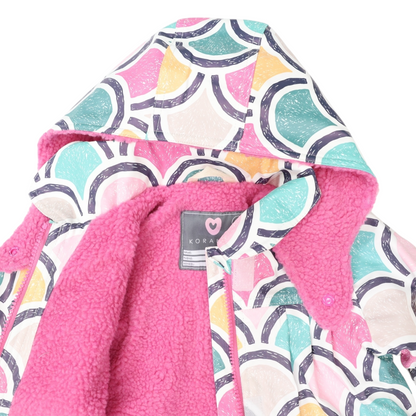 Sherpa Lined Arch-print  Raincoat - Pink