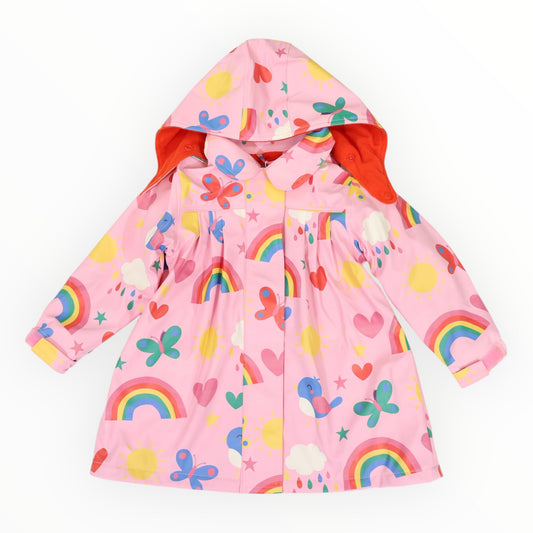 Rainbow Print Raincoat - Pink