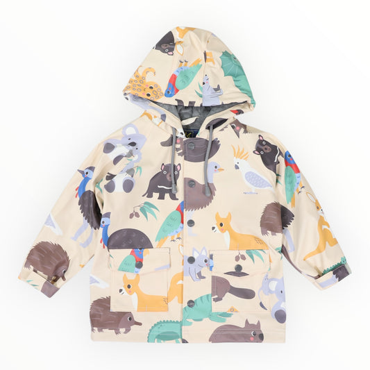 Australian Animal Print Raincoat - Beige