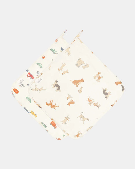 Baby Washcloth Muslin - Puppy Love