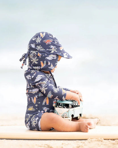 Swim Baby Flap Cap - Twilight Surf