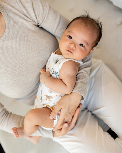 Billie Print Organic Button Front Bodysuit